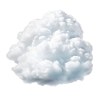 Soft fluffy cloud floating in a bright sky png