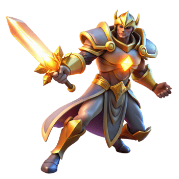 extraordinary modern A valiant paladin with a holy sword, battling a demonic horde, illuminated by the divine light of his weapon. Epic fantasy, dynamic lighting high resolution png
