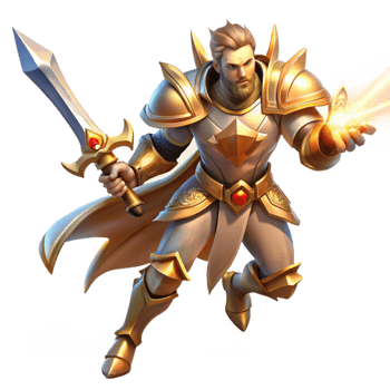 beautiful contemporary A valiant paladin with a holy sword, battling a demonic horde, illuminated by the divine light of his weapon. Epic fantasy, dynamic lighting authentic png