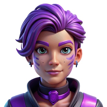 serene traditional Portrait of a non-binary person with vibrant purple hair and intricate facial tattoos, neon lighting, cyberpunk style high quality png