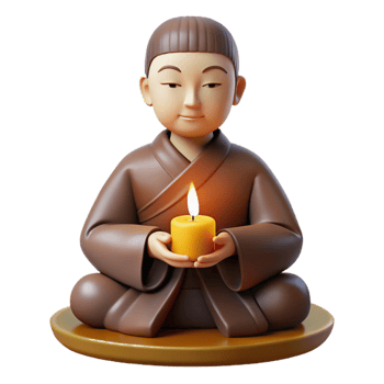 impressive rustic Portrait of a serene monk in meditation, soft candlelight, spiritual art style premium png