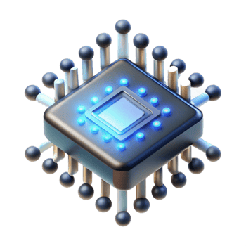 dramatic classic A single microchip emitting binary code as beams of light, dark background, abstract digital art, original png