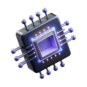 magnificent modern A single microchip emitting binary code as beams of light, dark background, abstract digital art, authentic png