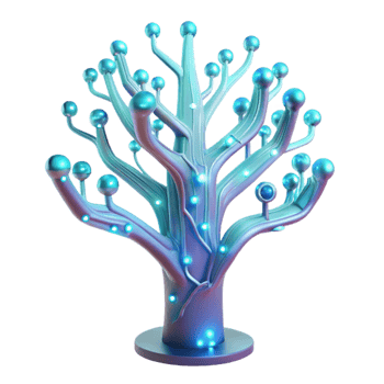 beautiful rustic A bioluminescent tree with branches made of circuit boards, ethereal lighting, fantasy art, detailed png
