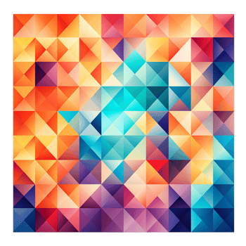 Vibrant geometric pattern a mix of warm cool colors png