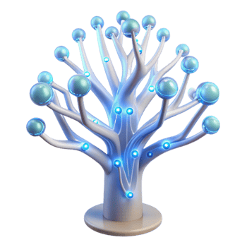 dramatic traditional A bioluminescent tree with branches made of circuit boards, ethereal lighting, fantasy art, exclusive png