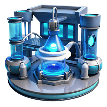 extraordinary vintage A futuristic laboratory filled with advanced technology, cool blue lighting, science fiction, 4K png