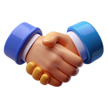 3D Render of Two Hands Shaking in a Business Deal Agreement Illustration png