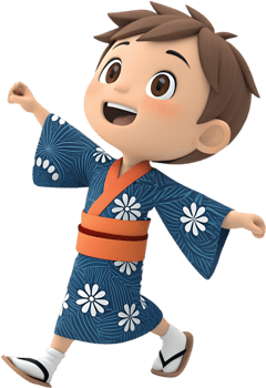 Authentic traditional Japanese character in kimono, digital art style. . png