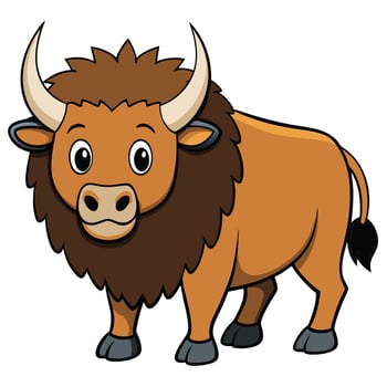 Bison icon in white backround vector
