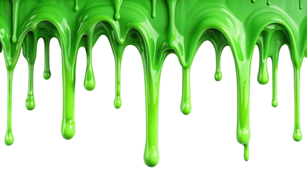 Green Slime Dripping Downward on Black Background Viscous Gooey Liquid Texture png