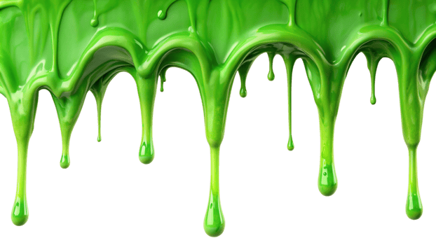 Bright Green Goo Dripping Downward on Black Background Viscous Liquid Slime Abstract Texture png