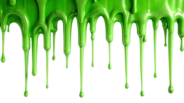 Bright Green Slime Dripping Downward on Black Background Abstract Texture png