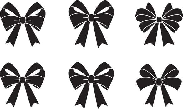 Black Bow silhouettes vector