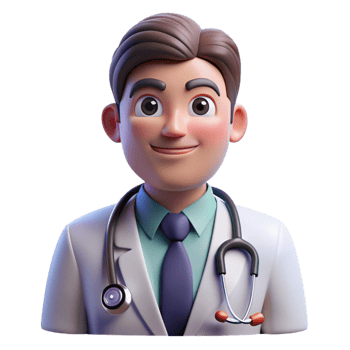 wonderful modern Portrait of a doctor with a stethoscope, lit by fluorescent hospital lighting, in a photorealistic style exclusive png