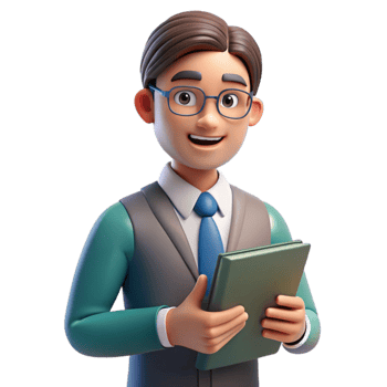 wonderful creative Portrait of a teacher with a book, lit by warm classroom lighting, in a painterly style high resolution png