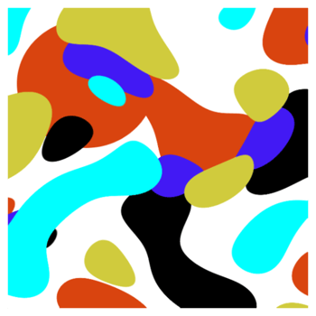 Abstract Colorful Organic Shapes Pattern on White Background png