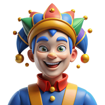 impressive artistic Portrait of a charming jester with colorful makeup and a playful expression, bright carnival light, theatrical portrait style premium png