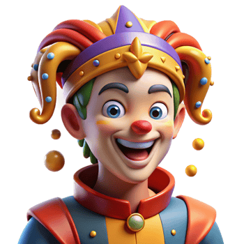 wonderful rustic Portrait of a charming jester with colorful makeup and a playful expression, bright carnival light, theatrical portrait style exclusive png