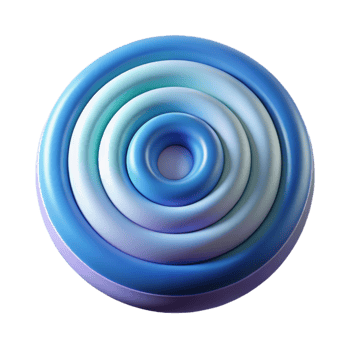 dramatic creative A series of concentric circles, radiating outwards, with a gradient of cool, calming colors and a smooth, polished finish detailed png