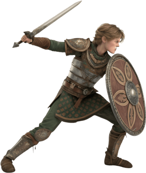 Brave warrior embodying Celtic strength and honor. . png