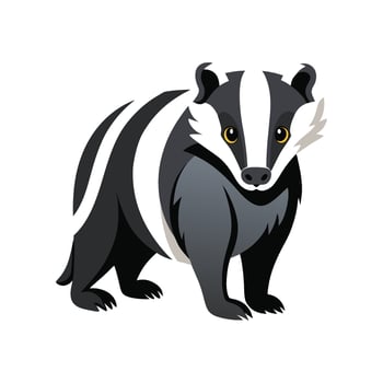 Majestic European Badger in Grassy Field vector