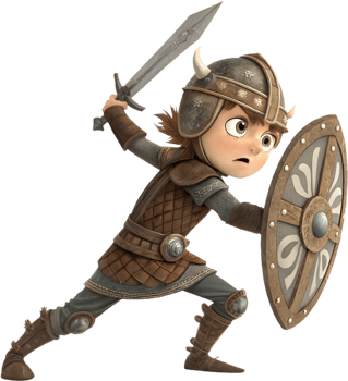Mighty Celtic warrior showing determination and bravery. . png