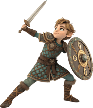 Battle-hardened warrior with a fierce expression. . png