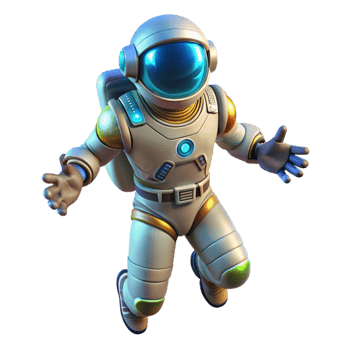 stunning abstract A futuristic spacesuit, equipped with advanced technology and glowing displays, astronaut floating in zero gravity, science fiction style high resolution png