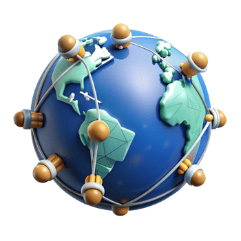 dramatic modern A network of interconnected satellites orbiting Earth, global communication network, futuristic and technological style authentic png