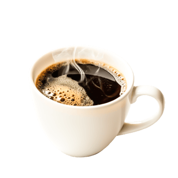 Steaming Hot Cup of Black Coffee Aromatic Drink Photography png