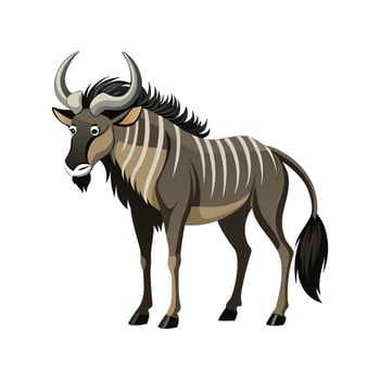 Niassa Wildebeest Illustration for Wildlife Art vector