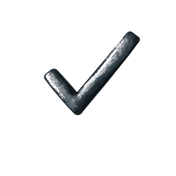 A bold tick checkmark. solid grey color png