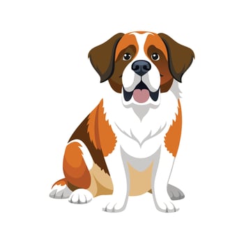 St Bernard Dog Bold Outline Illustration. vector
