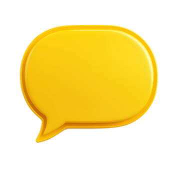 Empty Yellow Speech Bubble Quote Frame Blank for Communication and Graphic Design png