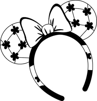 Girl bow headband, glyph style illustration vector