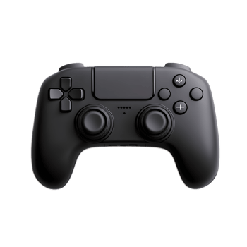 Sleek and Stylish Black Gaming Controller on White Background png