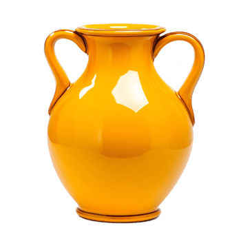 Elegant Orange Ceramic Vase on Minimalist White Backdrop for Home Decor or Art Display png