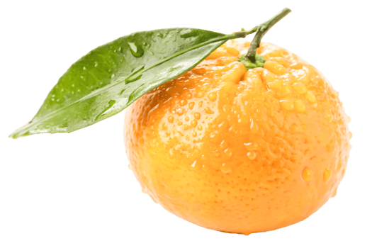 Juicy Mandarin Orange with Green Leaf, Fresh Citrus Fruit, Close-up Still Life png