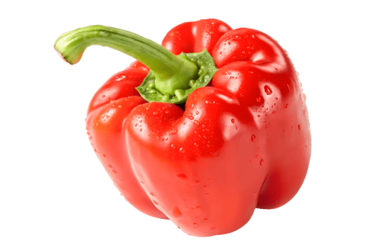 Juicy Red Bell Pepper with Water Droplets - Fresh Vegetable Stock Photo png