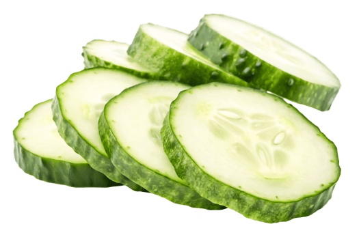 Fresh Sliced Cucumber, Healthy Food, Green Vegetable, Isolated on Black Background png