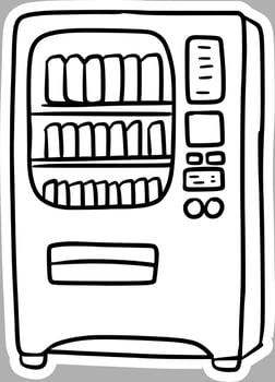 Vintage Snack Dispenser Illustration, Handcrafted Ink Drawing vector