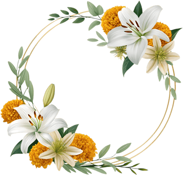 Creative Flower Circle Frame for Art and Design. . png