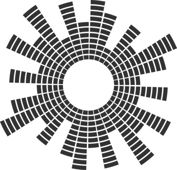 Sound music circular equalizer. Radial audio sound. Round abstract graphic of voice and echo. Frequency geometric bar png