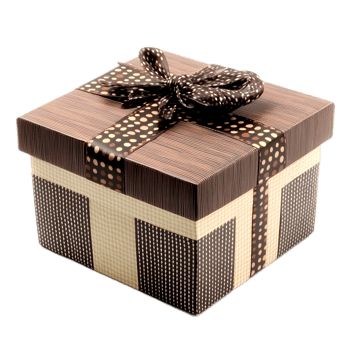 Elegant Polka Dot Gift Box with Ribbon Bow for Celebratory Occasions png