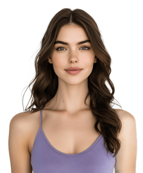Gorgeous young woman with flawless skin and natural beauty posing for a professional portrait png