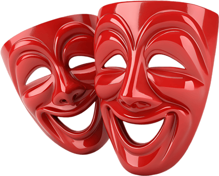 Funny mask icons for entertaining and theatrical performances. . png