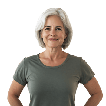 Healthy and Vibrant Senior Woman Smiling Happily with Smooth Skin and Confident Expression png