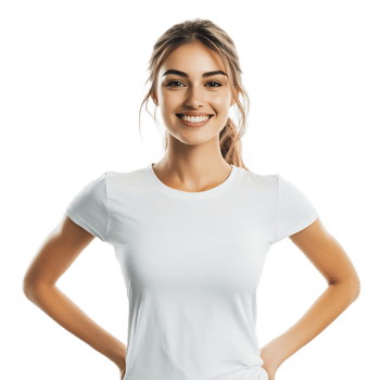 Happy smiling young caucasian woman with healthy smooth face skin posing in studio png