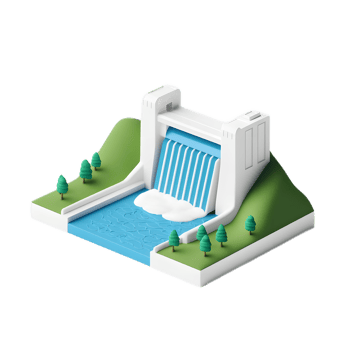Hydroelectric Dam Icon Representing Renewable Energy Infrastructure png